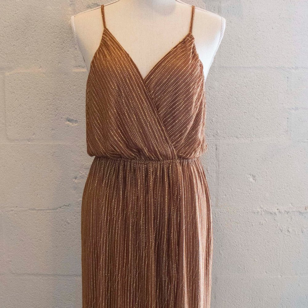 Rose gold mesh dress